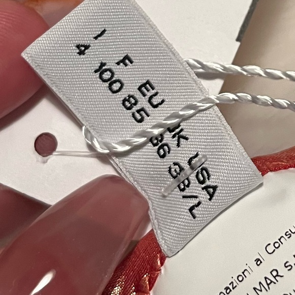 SOLD!MOSCHINO Swim Rame Strappy Metallic Rose Gold Bikini Top NWT Sz 4 US 38/L - Picture 6 of 9